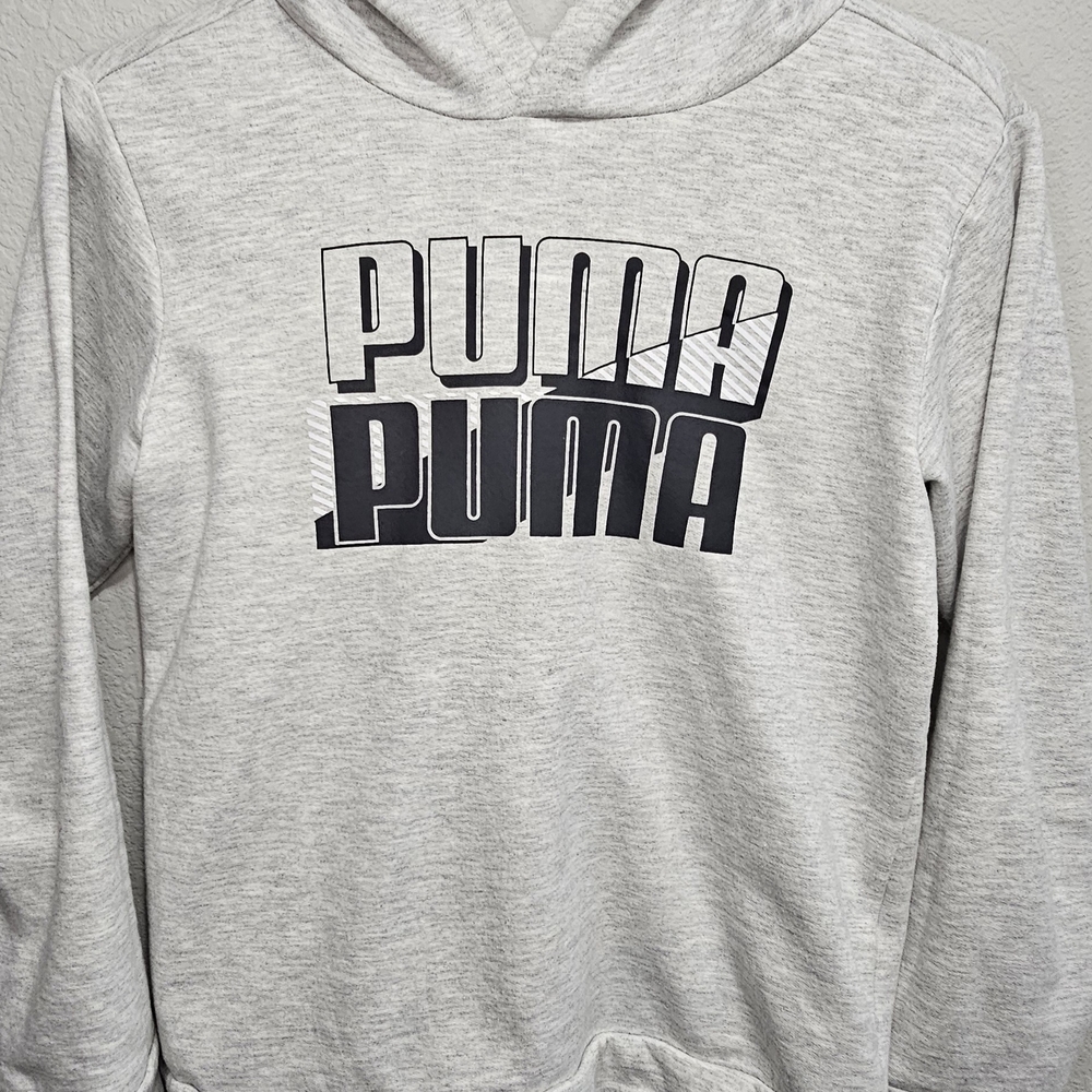 Puma Gray Crew Neck Sweater with Stacked Logo
